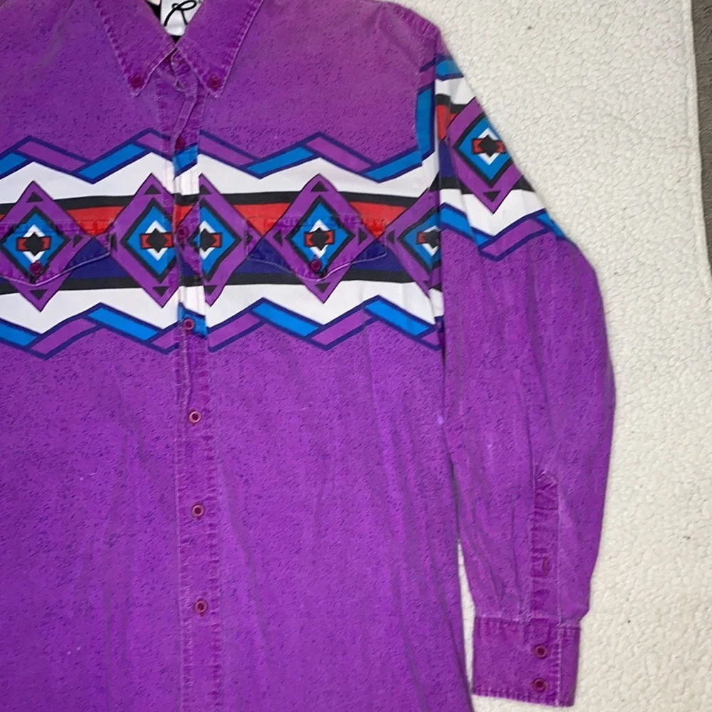 Roper Western Long Sleeve Button Down Shirt: Size Large - Picture 7 of 7